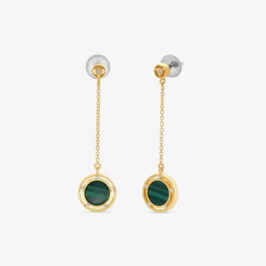 Damiani Damiani D. Side 18K Yellow Gold Diamond & Malachite Drop Earrings by The Solist | Thumbnail 2 Damiani Damiani D. Side 18K Yellow Gold Diamond & Malachite Drop Earrings by The Solist | Thumbnail 2