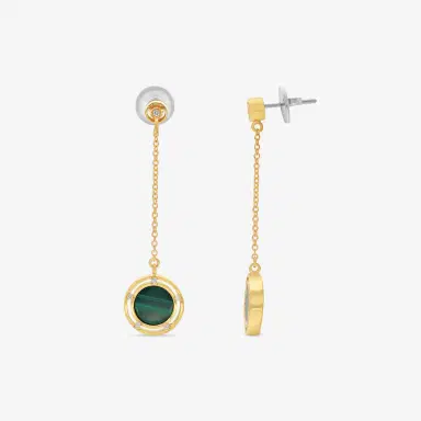 Damiani Damiani D. Side 18K Yellow Gold Diamond & Malachite Drop Earrings by The Solist | Thumbnail 3 Damiani Damiani D. Side 18K Yellow Gold Diamond & Malachite Drop Earrings by The Solist | Thumbnail 3