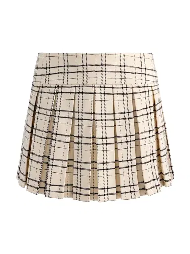 ALICE + OLIVIA Women's Emilie Check Pleated Skort - Cool Girl Plaid | Thumbnail 1 ALICE + OLIVIA Women's Emilie Check Pleated Skort - Cool Girl Plaid | Thumbnail 1