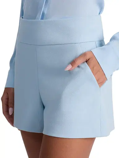 ALICE + OLIVIA Women's Donald Solid Shorts - Carolina Blue | Thumbnail 6 ALICE + OLIVIA Women's Donald Solid Shorts - Carolina Blue | Thumbnail 6