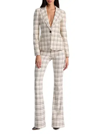 ALICE + OLIVIA Women's Ryder Checked Notch Lapel Blazer - Cool Girl Plaid | Thumbnail 2 ALICE + OLIVIA Women's Ryder Checked Notch Lapel Blazer - Cool Girl Plaid | Thumbnail 2