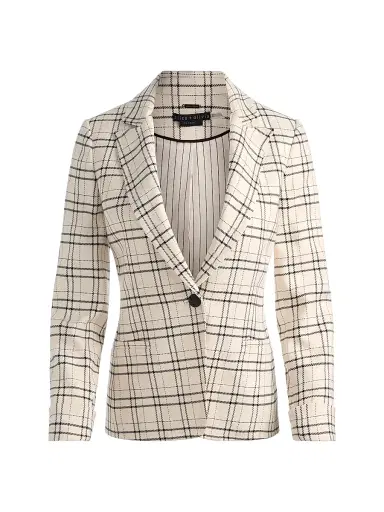 ALICE + OLIVIA Women's Ryder Checked Notch Lapel Blazer - Cool Girl Plaid | Thumbnail 1 ALICE + OLIVIA Women's Ryder Checked Notch Lapel Blazer - Cool Girl Plaid | Thumbnail 1