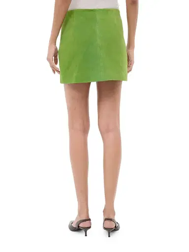 STAUD Women's Crest Suede Miniskirt - Leaf | Thumbnail 4 STAUD Women's Crest Suede Miniskirt - Leaf | Thumbnail 4