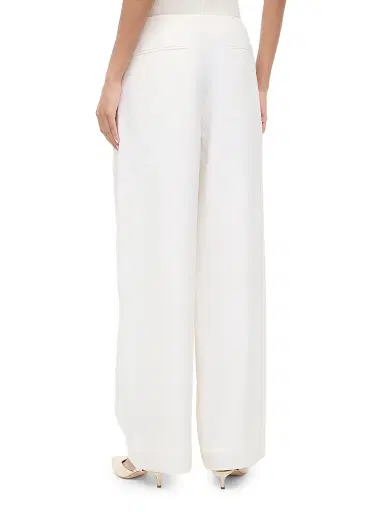 Staud Women's Pierre Pleated Wool-Silk Wide-Leg Pants - Ivory - Size 14 | Thumbnail 4 Staud Women's Pierre Pleated Wool-Silk Wide-Leg Pants - Ivory - Size 14 | Thumbnail 4
