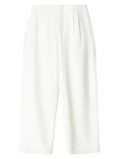 Staud Women's Pierre Pleated Wool-Silk Wide-Leg Pants - Ivory - Size 14 | Thumbnail 1 Staud Women's Pierre Pleated Wool-Silk Wide-Leg Pants - Ivory - Size 14 | Thumbnail 1