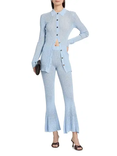 Ronny Kobo Women's Denzel Rib-Knit Cardigan - Skyway | Thumbnail 2 Ronny Kobo Women's Denzel Rib-Knit Cardigan - Skyway | Thumbnail 2