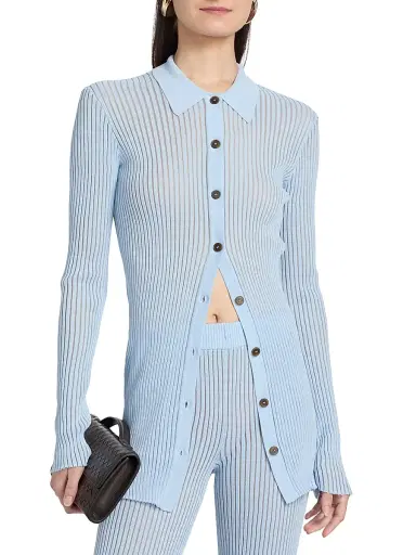 Ronny Kobo Women's Denzel Rib-Knit Cardigan - Skyway | Thumbnail 3 Ronny Kobo Women's Denzel Rib-Knit Cardigan - Skyway | Thumbnail 3