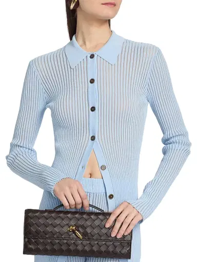 Ronny Kobo Women's Denzel Rib-Knit Cardigan - Skyway | Thumbnail 6 Ronny Kobo Women's Denzel Rib-Knit Cardigan - Skyway | Thumbnail 6