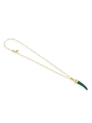 Anabel Aram Women's Milos 18K-Gold-Plated & Gemstone Horn Charm - Malachite | Thumbnail 3 Anabel Aram Women's Milos 18K-Gold-Plated & Gemstone Horn Charm - Malachite | Thumbnail 3