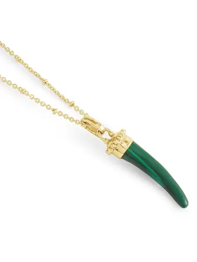 Anabel Aram Women's Milos 18K-Gold-Plated & Gemstone Horn Charm - Malachite | Thumbnail 5 Anabel Aram Women's Milos 18K-Gold-Plated & Gemstone Horn Charm - Malachite | Thumbnail 5
