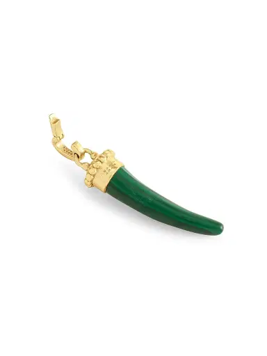 Anabel Aram Women's Milos 18K-Gold-Plated & Gemstone Horn Charm - Malachite | Thumbnail 6 Anabel Aram Women's Milos 18K-Gold-Plated & Gemstone Horn Charm - Malachite | Thumbnail 6