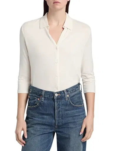 Majestic Filatures Women's Soft Touch Semi-Relaxed Shirt - Cream | Thumbnail 3 Majestic Filatures Women's Soft Touch Semi-Relaxed Shirt - Cream | Thumbnail 3