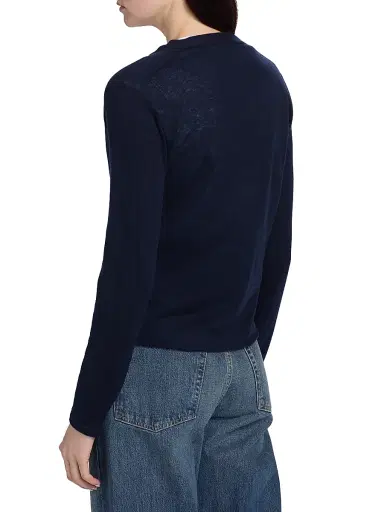 Majestic Filatures Women's Fitted V-Neck Cardigan - Marine | Thumbnail 5 Majestic Filatures Women's Fitted V-Neck Cardigan - Marine | Thumbnail 5