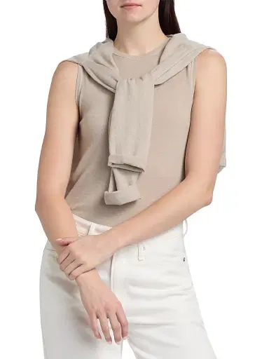 Majestic Filatures Women's Cashmere Crewneck Tank - Desert | Thumbnail 3 Majestic Filatures Women's Cashmere Crewneck Tank - Desert | Thumbnail 3