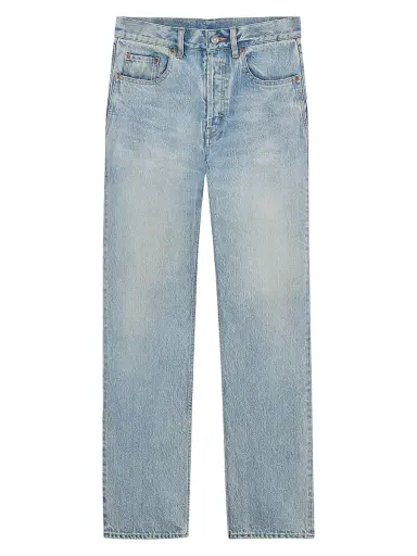 Saint Laurent Men's Loose-Fit Jeans in Beat Denim - South Blue - Size 29 | Thumbnail 1 Saint Laurent Men's Loose-Fit Jeans in Beat Denim - South Blue - Size 29 | Thumbnail 1