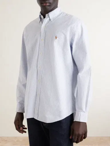 Polo Ralph Lauren Button-Down Collar Logo-Embroidered Striped Cotton Oxford Shirt - Men | Thumbnail 3 Polo Ralph Lauren Button-Down Collar Logo-Embroidered Striped Cotton Oxford Shirt - Men | Thumbnail 3
