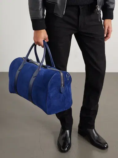 Tom Ford Leather-Trimmed Suede Weekend Bag - Men | Thumbnail 2 Tom Ford Leather-Trimmed Suede Weekend Bag - Men | Thumbnail 2