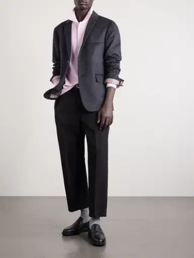 Thom Browne Striped Cotton-Piqué Polo Shirt - Men | Thumbnail 2 Thom Browne Striped Cotton-Piqué Polo Shirt - Men | Thumbnail 2