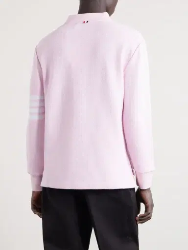 Thom Browne Striped Cotton-Piqué Polo Shirt - Men | Thumbnail 4 Thom Browne Striped Cotton-Piqué Polo Shirt - Men | Thumbnail 4