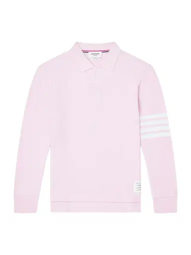 Thom Browne Striped Cotton-Piqué Polo Shirt - Men | Thumbnail 1 Thom Browne Striped Cotton-Piqué Polo Shirt - Men | Thumbnail 1