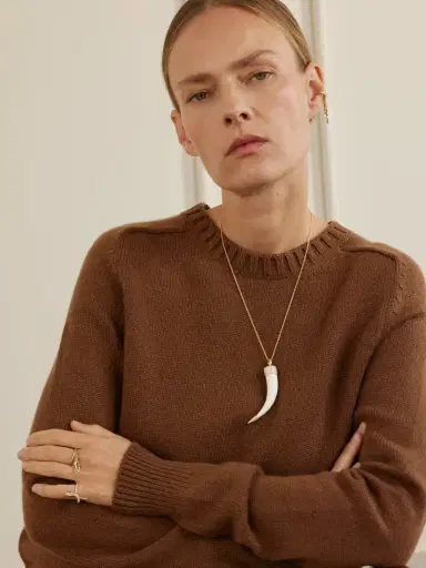 Jacquie Aiche 14-karat Gold, Diamond And Bone Pendant | Thumbnail 2 Jacquie Aiche 14-karat Gold, Diamond And Bone Pendant | Thumbnail 2