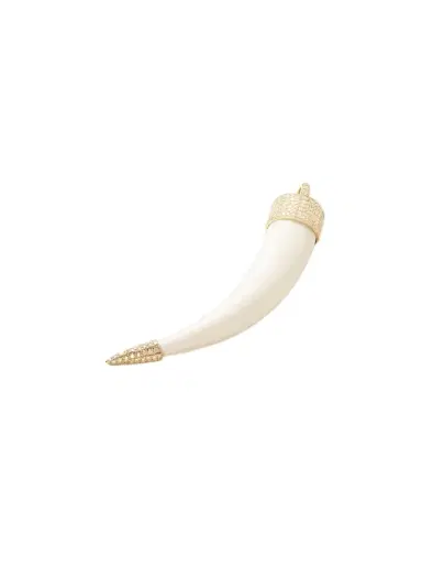 Jacquie Aiche 14-karat Gold, Diamond And Bone Pendant | Thumbnail 1 Jacquie Aiche 14-karat Gold, Diamond And Bone Pendant | Thumbnail 1