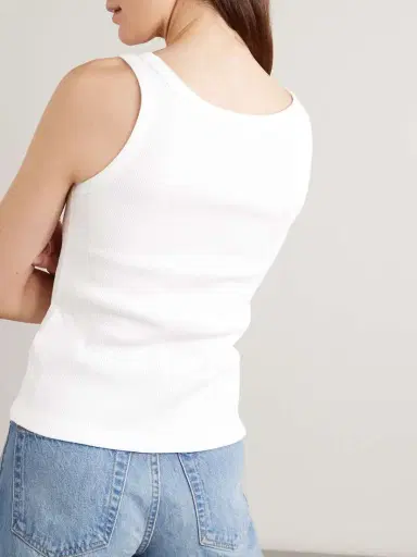 Tory Burch Embellished Appliquéd Ribbed Cotton-jersey Tank | Thumbnail 3 Tory Burch Embellished Appliquéd Ribbed Cotton-jersey Tank | Thumbnail 3