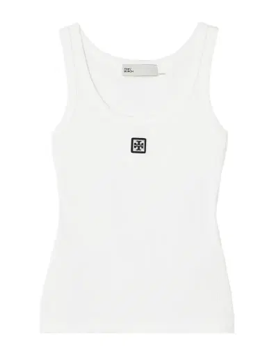 Tory Burch Embellished Appliquéd Ribbed Cotton-jersey Tank | Thumbnail 1 Tory Burch Embellished Appliquéd Ribbed Cotton-jersey Tank | Thumbnail 1