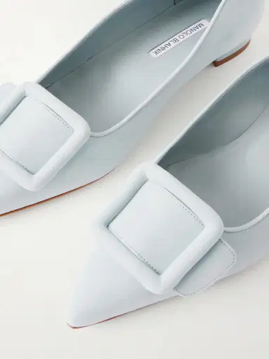 Manolo Blahnik Maysale Buckled Suede Point-toe Flats | Thumbnail 5 Manolo Blahnik Maysale Buckled Suede Point-toe Flats | Thumbnail 5