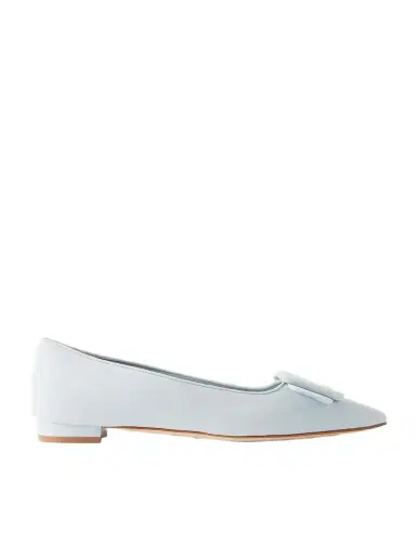 Manolo Blahnik Maysale Buckled Suede Point-toe Flats | Thumbnail 1 Manolo Blahnik Maysale Buckled Suede Point-toe Flats | Thumbnail 1