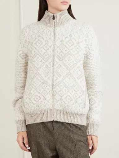 Loro Piana Jacquard-knit Cashmere Cardigan | Thumbnail 3 Loro Piana Jacquard-knit Cashmere Cardigan | Thumbnail 3