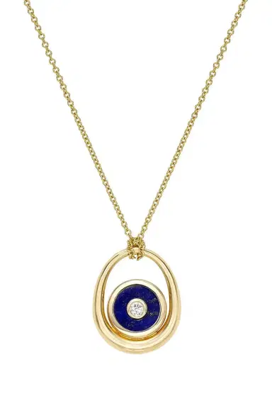 Retrouvaí Lapis Diamond Midi Compass Sling Pendant Necklace | Thumbnail 1 Retrouvaí Lapis Diamond Midi Compass Sling Pendant Necklace | Thumbnail 1