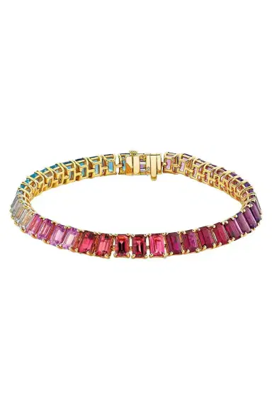 SHAY JEWELRY Sapphire Rainbow Pastel Tennis Bracelet | Thumbnail 1 SHAY JEWELRY Sapphire Rainbow Pastel Tennis Bracelet | Thumbnail 1