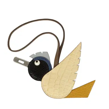 HERMÈS Hermes Birdy Charm Vanille, Jaune Ambre, Gris Fonce, Bleu Saphir, Bleu Glacier, Etoupe Matte Alligator, Lizard Niloticus, Chevre Mysore, Epsom and Milo Lambskin Palladium Hardware | Thumbnail 1 HERMÈS Hermes Birdy Charm Vanille, Jaune Ambre, Gris Fonce, Bleu Saphir, Bleu Glacier, Etoupe Matte Alligator, Lizard Niloticus, Chevre Mysore, Epsom and Milo Lambskin Palladium Hardware | Thumbnail 1