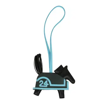 HERMÈS Hermes Rodeo Robeo 24 Charm PM Black, Vert Mangrove and Celeste Milo Lambskin | Thumbnail 2 HERMÈS Hermes Rodeo Robeo 24 Charm PM Black, Vert Mangrove and Celeste Milo Lambskin | Thumbnail 2