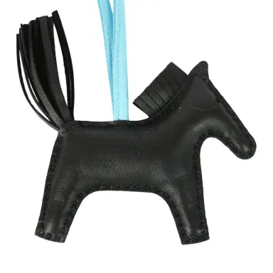 HERMÈS Hermes Rodeo Robeo 24 Charm PM Black, Vert Mangrove and Celeste Milo Lambskin | Thumbnail 5 HERMÈS Hermes Rodeo Robeo 24 Charm PM Black, Vert Mangrove and Celeste Milo Lambskin | Thumbnail 5