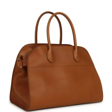The Row The Row Soft Margaux 12 Bag Cuir Saddle Leather Gold Hardware | Thumbnail 2 The Row The Row Soft Margaux 12 Bag Cuir Saddle Leather Gold Hardware | Thumbnail 2
