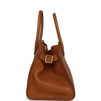The Row The Row Soft Margaux 12 Bag Cuir Saddle Leather Gold Hardware | Thumbnail 3 The Row The Row Soft Margaux 12 Bag Cuir Saddle Leather Gold Hardware | Thumbnail 3