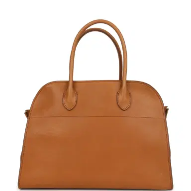 The Row The Row Soft Margaux 12 Bag Cuir Saddle Leather Gold Hardware | Thumbnail 4 The Row The Row Soft Margaux 12 Bag Cuir Saddle Leather Gold Hardware | Thumbnail 4