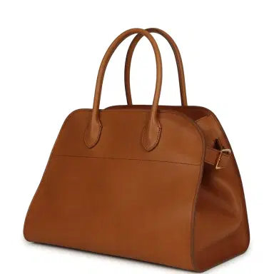 The Row The Row Soft Margaux 12 Bag Cuir Saddle Leather Gold Hardware | Thumbnail 5 The Row The Row Soft Margaux 12 Bag Cuir Saddle Leather Gold Hardware | Thumbnail 5