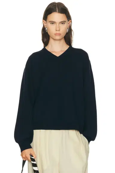 EAVES Zooey Double Faced V-neck Sweater | Thumbnail 3 EAVES Zooey Double Faced V-neck Sweater | Thumbnail 3
