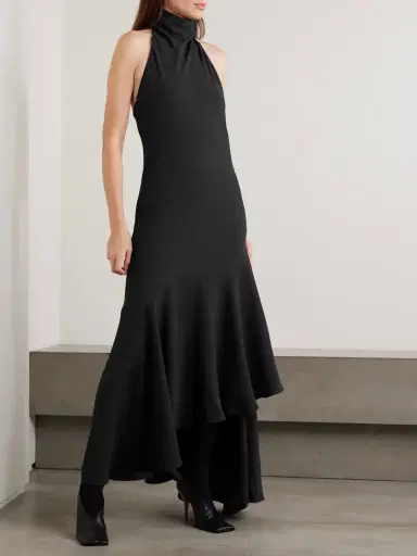 Alaïa Open-back Asymmetric Ribbed Wool Maxi Dress | Thumbnail 2 Alaïa Open-back Asymmetric Ribbed Wool Maxi Dress | Thumbnail 2