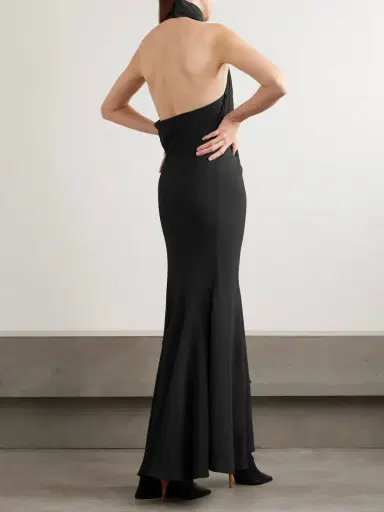 Alaïa Open-back Asymmetric Ribbed Wool Maxi Dress | Thumbnail 3 Alaïa Open-back Asymmetric Ribbed Wool Maxi Dress | Thumbnail 3