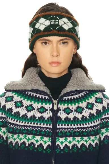 Miu Miu Jacquard Cashwool Headband | Thumbnail 2 Miu Miu Jacquard Cashwool Headband | Thumbnail 2