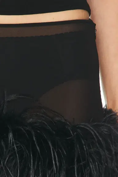 The Attico Sheer Feather Mini Skirt | Thumbnail 6 The Attico Sheer Feather Mini Skirt | Thumbnail 6