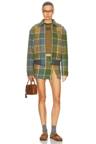 Miu Miu Check Padded Jacket | Thumbnail 5 Miu Miu Check Padded Jacket | Thumbnail 5