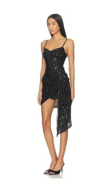 AREA Wrapped Sequin Mini Dress | Thumbnail 2 AREA Wrapped Sequin Mini Dress | Thumbnail 2