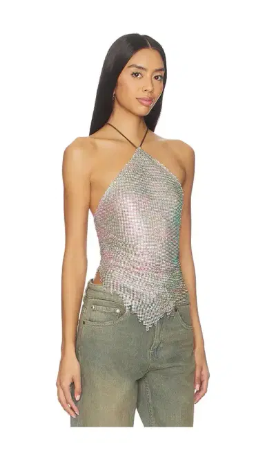POSTER GIRL Crystal Chainmail Halter Top | Thumbnail 2 POSTER GIRL Crystal Chainmail Halter Top | Thumbnail 2