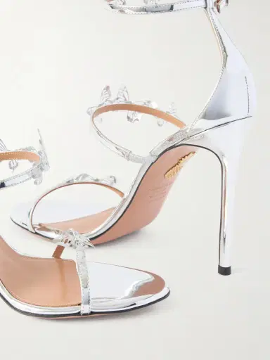 Aquazzura Papillon Sauvage 105 Embellished Metallic-leather Sandals | Thumbnail 5 Aquazzura Papillon Sauvage 105 Embellished Metallic-leather Sandals | Thumbnail 5