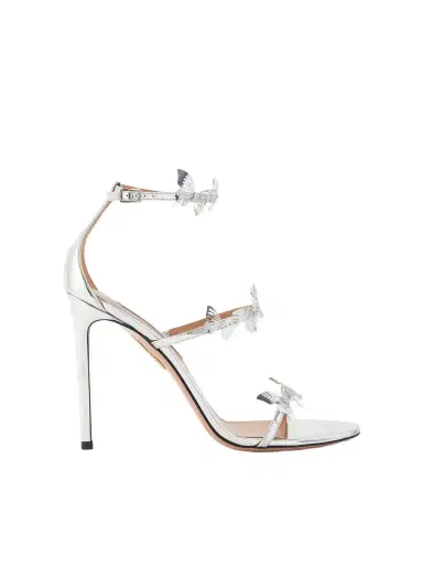 Aquazzura Papillon Sauvage 105 Embellished Metallic-leather Sandals | Thumbnail 1 Aquazzura Papillon Sauvage 105 Embellished Metallic-leather Sandals | Thumbnail 1